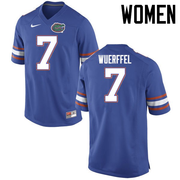 Florida Gators Women #7 Danny Wuerffel College Football Jerseys Blue